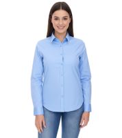 ELEVATE Hamell Long-Sleeve Shirt, Simple Women's Poplin Blouse, Light Blue, Black
