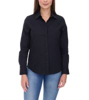ELEVATE Hamell Langarm-Hemd schlichtes Damen Blusen-Hemd Popelin Bluse Hellblau oder Schwarz
