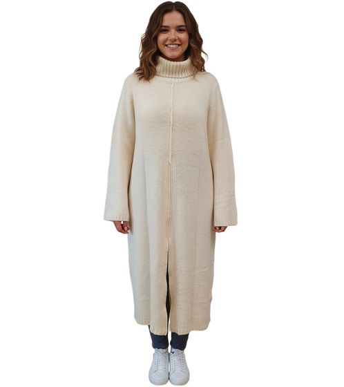 Women's Turtleneck Sweater Dress, Long Knit Sweater 975022 Beige