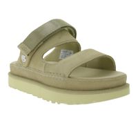 UGG Australia Goldenstar Slide, sandali con plateau da donna in vera pelle sostenibile con suola in EVA e chiusura in velcro, 1167399, beige o marrone