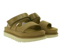UGG Australia Goldenstar Slide, sandali con plateau da donna in vera pelle sostenibile con suola in EVA e chiusura in velcro, 1167399, beige o marrone