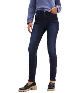 Jeans da donna in cotone, modello 4 tasche con elastico in vita, pantaloni in denim 958091 blu scuro
