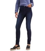 Jeans da donna in cotone, modello 4 tasche con elastico in vita, pantaloni in denim 958091 blu scuro