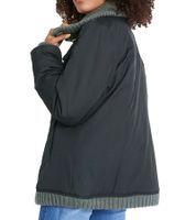 Veste d'hiver femme avec détails tricotés, veste d'extérieur élégante 955517 Noir Veste d'hiver femme avec détails tricotés, veste d'extérieur élégante 955517 Noir