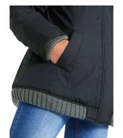 Veste d'hiver femme avec détails tricotés, veste d'extérieur élégante 955517 Noir Veste d'hiver femme avec détails tricotés, veste d'extérieur élégante 955517 Noir