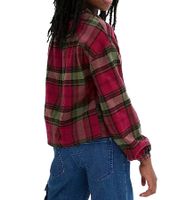 Children's Checked Cotton Flannel Shirt, Casual Blouse, Checked Blouse with Puff Sleeves 908481 Red/Green Children's Checked Cotton Flannel Shirt, Casual Blouse, Checked Blouse with Puff Sleeves 908481 Red/Green