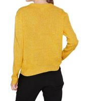 Maglione da donna in maglia con scollo rotondo e maglia a maniche lunghe 906742 giallo/bianco