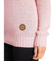 Maglione da donna in maglia con collo alto e coulisse a trecce, maglione in cotone, maglione per il tempo libero 962955 rosa