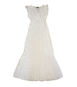 tarifa Damen Sommer-Kleid mit kurzen Ärmeln Midi-Kleid 38364436 Weiß