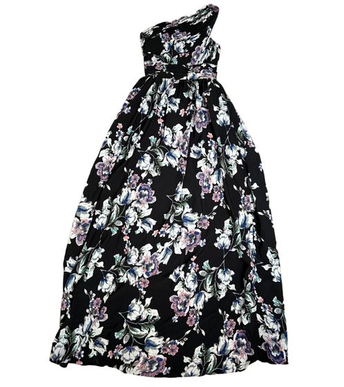 APART Damen Midi-Kleid mit Blumen-Print Abend-Kleid ärmellos 74170 Schwarz