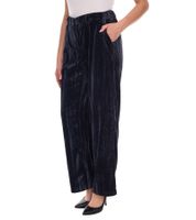 Pantaloni da donna in velluto, pantaloni in tessuto sostenibile, pantaloni per il tempo libero alla caviglia 931114 Nero