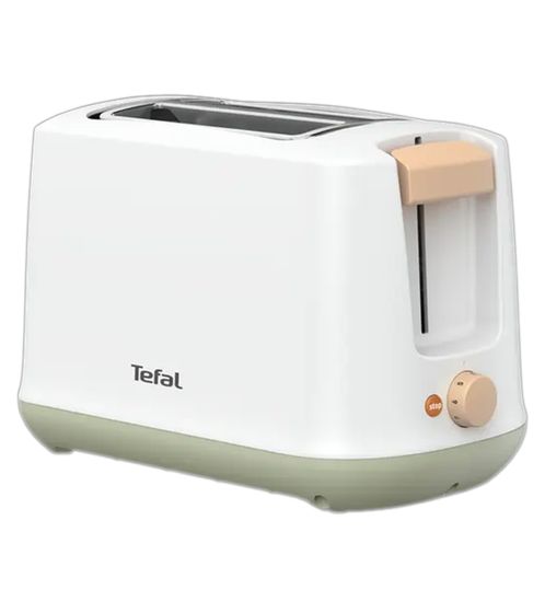 Tefal Cocoon Dopppelschlitz-Toaster 720-850 W Frühstücks-Toaster mit 7 Röstgradstufen Küchenhelfer TT165010 Weiß/Mint/Ecru