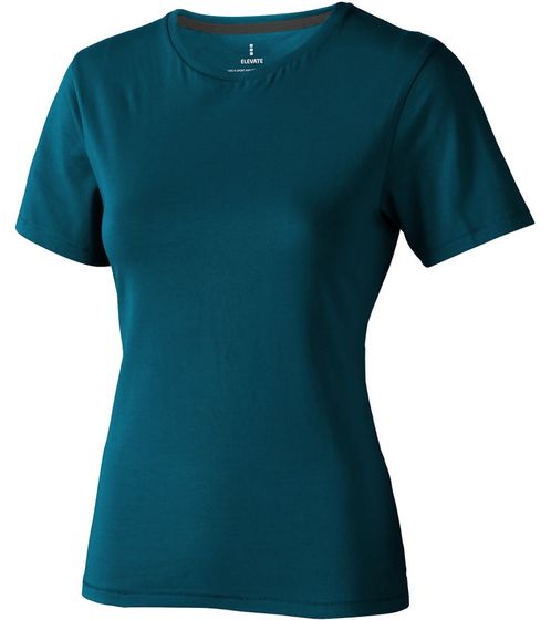 ELEVATE Nanaimo Damen T-Shirt nachhaltiges Baumwoll-Shirt 160 g/m2 Basic-Shirt Unterzieh-Shirt 3801252 Tech Blau