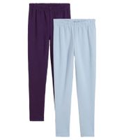 Pack de 2 leggings funcionales para niños con forro de felpa suave, pantalones de algodón, leggings de diario 923562, morado/azul Pack de 2 leggings funcionales para niños con forro de felpa suave, pantalones de algodón, leggings de diario 923562, morado/azul