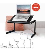 WonderWorker Nobel Laptop Desk, Height-Adjustable Tablet Desk, Foldable Laptop Stand, Bedside Table, 45 x 28.5 cm (7-17"), 80418 Black