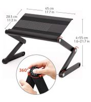 WonderWorker Nobel Laptop Desk, Height-Adjustable Tablet Desk, Foldable Laptop Stand, Bedside Table, 45 x 28.5 cm (7-17"), 80418 Black