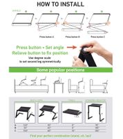 WonderWorker Nobel Laptop Desk, Height-Adjustable Tablet Desk, Foldable Laptop Stand, Bedside Table, 45 x 28.5 cm (7-17"), 80418 Black