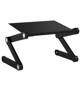 WonderWorker Laptop-Tisch höhenverstellbarer Tablet-Tisch klappbarer Laptop-Ständer mit 2 USB-Lüfter Bett-Tisch mit Mausablage 52x27,5 cm (7-17") 80012 Schwarz