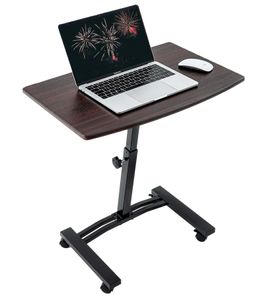 Tatkraft Salute Laptop-Tisch höhenverstellbarer Arbeits-Tisch mit Mausablage 360 Grad drehbare Räder Bett-Tisch 60x40cm 13353 Braun
