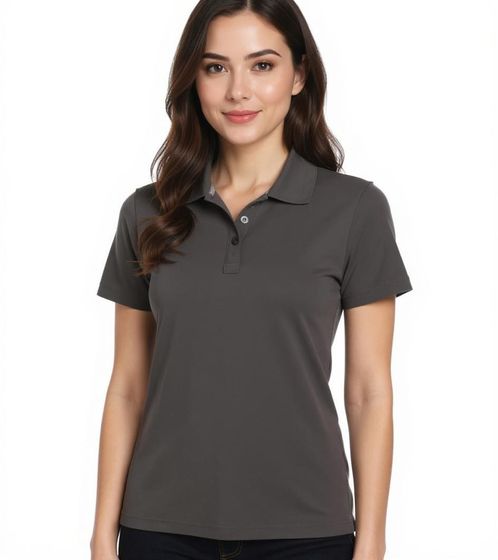 ELEVATE Helios Damen Polo-Shirt Baumwolle Polo-Hemd Pique-Strick 180 g/m² 3810789 Dunkelgrau