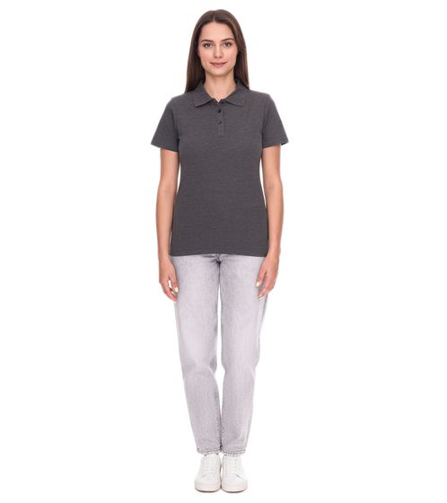 ELEVATE Helios Damen Polo-Shirt Baumwolle Polo-Hemd Pique-Strick 180 g/m² 38107980 meliert Anthrazit