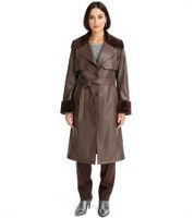 Manteau en similicuir pour femme avec col en polaire effet peluche, veste en imitation peau de mouton, manteau d'automne 914589 marron ou 957801 noir Manteau en similicuir pour femme avec col en polaire effet peluche, veste en imitation peau de mouton, manteau d'automne 914589 marron ou 957801 noir