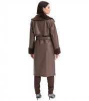 Manteau en similicuir pour femme avec col en polaire effet peluche, veste en imitation peau de mouton, manteau d'automne 914589 marron ou 957801 noir Manteau en similicuir pour femme avec col en polaire effet peluche, veste en imitation peau de mouton, manteau d'automne 914589 marron ou 957801 noir