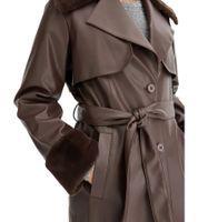Manteau en similicuir pour femme avec col en polaire effet peluche, veste en imitation peau de mouton, manteau d'automne 914589 marron ou 957801 noir Manteau en similicuir pour femme avec col en polaire effet peluche, veste en imitation peau de mouton, manteau d'automne 914589 marron ou 957801 noir