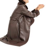 Manteau en similicuir pour femme avec col en polaire effet peluche, veste en imitation peau de mouton, manteau d'automne 914589 marron ou 957801 noir Manteau en similicuir pour femme avec col en polaire effet peluche, veste en imitation peau de mouton, manteau d'automne 914589 marron ou 957801 noir