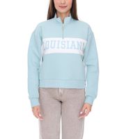 vestino Women's Boxy Cropped Sweatshirt with Stand-Up Collar, Oversized Everyday Sweater 900390 in Antique Pink or Light Blue