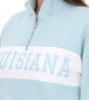 vestino Women's Boxy Cropped Sweatshirt with Stand-Up Collar, Oversized Everyday Sweater 900390 in Antique Pink or Light Blue