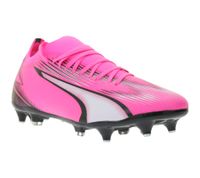 Chaussures de football PUMA Ultra Match MXSG avec technologie GripControl Pro, chaussures d'entraînement, chaussures de sport, chaussures à lacets, 107753 01, rose/noir