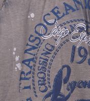 Herren T-Shirt mit plakativem Frontprint Baumwoll-Shirt Rundhals-Shirt R-15045 Anthrazit