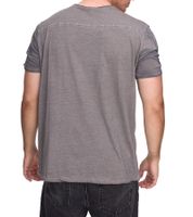 Herren T-Shirt mit plakativem Frontprint Baumwoll-Shirt Rundhals-Shirt R-15045 Anthrazit