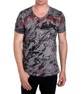 T-shirt homme avec motif strass élaboré Chemise en coton Chemise col rond R-15162 Anthracite T-shirt homme avec motif strass élaboré Chemise en coton Chemise col rond R-15162 Anthracite