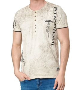 T-shirt homme imprimé sur le côté, en coton, à manches courtes, tendance, R-15243 Marron T-shirt homme imprimé sur le côté, en coton, à manches courtes, tendance, R-15243 Marron