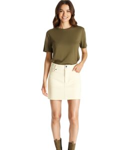 AjC Women's Corduroy Mini Skirt, Casual Skirt 96844353 Cream-White
