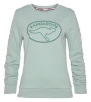 KangaROOS Women's Sweatshirt with Gathered Sleeves, Cotton Sweater 41267352, Mint Green