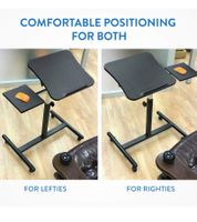 Tatkraft Laptop Table, Height-Adjustable Work Table with 360-Degree Rotating Wheels, Vanessa 40x45cm in Black and White or Salute 60x40cm in Brown and White