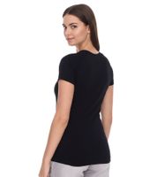 Camiseta deportiva sin costuras FAYN SPORTS para mujer, cuello redondo, 33268120, negra