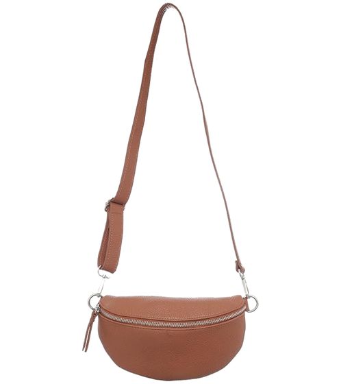 ZWILLINGSHERZ women's shoulder bag cross body bag with removable shoulder strap bum bag fashionable going out bag 1416C Brown