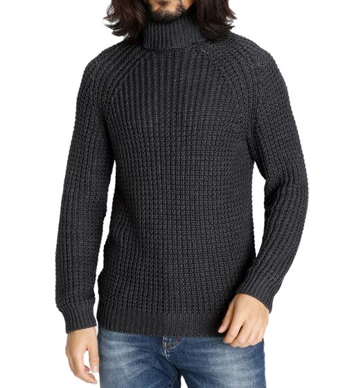 bruno banani Men's Knitted Sweater, Turtleneck Sweater, Stylish Cotton Sweater, Winter Sweater, 24310527 Anthracite