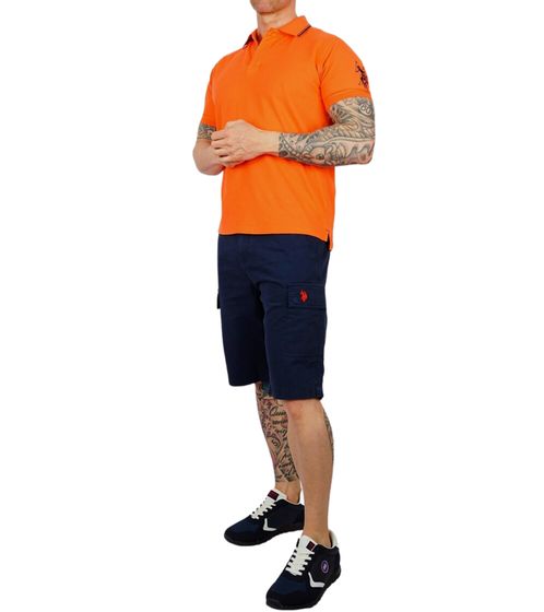 U.S. POLO ASSN. Men's Leisure Cargo Shorts, Lightweight Leisure Shorts with U.S. Polo Embroidery, Shorts 143 68147 52661 171 Dark Blue/Red