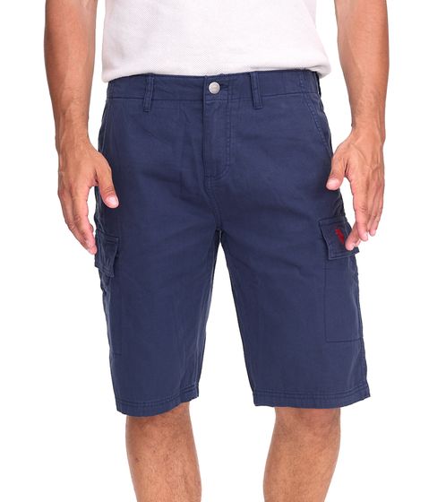 U.S. POLO ASSN. Men's Leisure Cargo Shorts, Lightweight Leisure Shorts with U.S. Polo Embroidery, Shorts 143 68147 52661 171 Dark Blue/Red