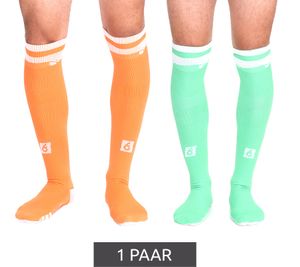 1 pair of Outfitter OCEAN FABRICS Tahi soccer socks, knee-high socks for men and women, classic sports socks OUT-U-3029-OTW in orange or green