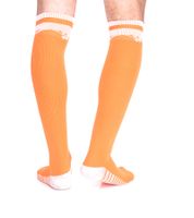 1 Paar Outfitter OCEAN FABRICS Tahi Fußball-Stutzen Knie-Strümpfe für Damen und Herren klassische Sport-Socken OUT-U-3029-OTW in Orange oder Grün