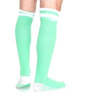 1 Paar Outfitter OCEAN FABRICS Tahi Fußball-Stutzen Knie-Strümpfe für Damen und Herren klassische Sport-Socken OUT-U-3029-OTW in Orange oder Grün