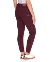 PLEASE Damen Baumwoll-Jeans modische Denim-Hose Slim-Fit 14360933 Bordeaux-Rot