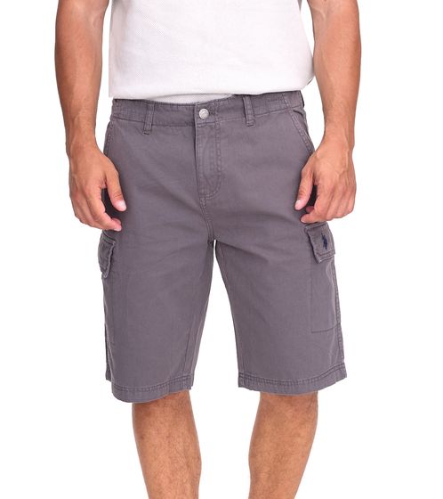 U.S. POLO ASSN. Herren Freizeit-Cargo Shorts leichte Freizeit-Shorts mit U.S. Polo Stickerei kurze Hose 143 68147 52661 381 Grau