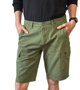 U.S. POLO ASSN. Herren Freizeit-Cargo Shorts leichte Freizeit-Shorts mit U.S. Polo Stickerei kurze Hose 143 68147 52661 149 Khaki